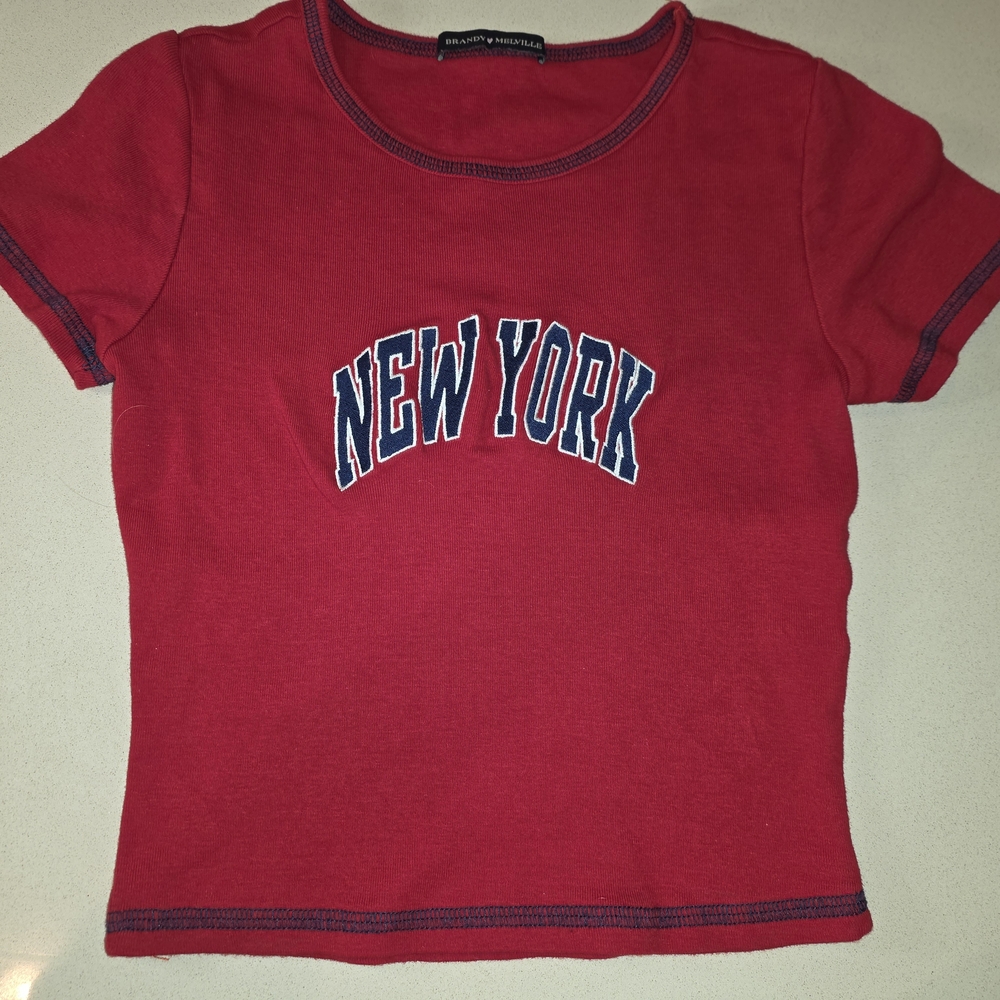 Brandy Melville Red New York Tee